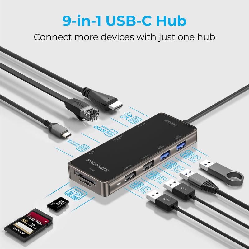 PROMATE Primehub-Go Compact Multiport USB-C Hub WitH 100W Power Delivery - DataBlitz