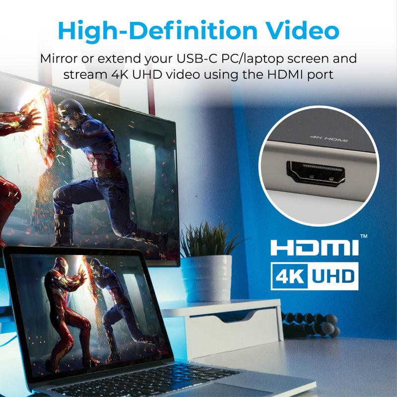 Compact Multiport PROMATE Primehub-Go Compact Multiport USB-C Hub WitH 100W Power ...