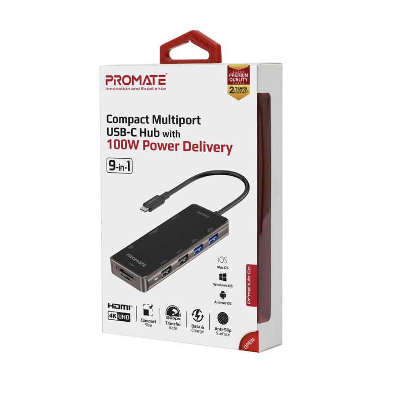 PROMATE Primehub-Go Compact Multiport USB-C Hub WitH 100W Power Delivery - DataBlitz