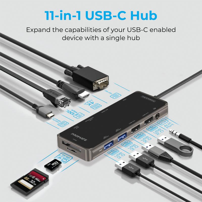 Promate Primehub-Pro Ultra-Fast Multiport USB-C Hub With 100W Power Delivery - DataBlitz