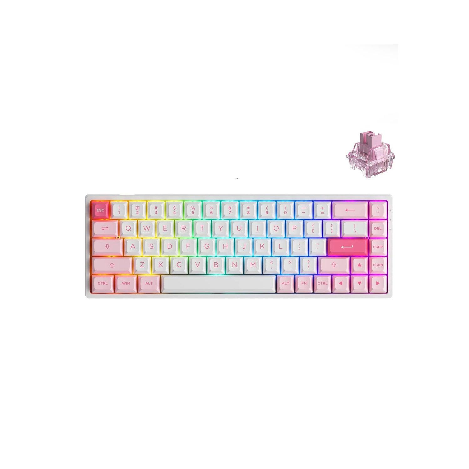 Akko Prunus Lannesiana 3068B Plus Multi-Modes RGB Mechanical Keyboard (Akko CS Jelly Pink) - DataBlitz