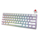 ROYAL KLUDGE RK61 PRO DUAL-MODE RGB 61 KEYS HOT SWAPPABLE MECHANICAL KEYBOARD SILVER/WHITE (RED SWITCH) - DataBlitz