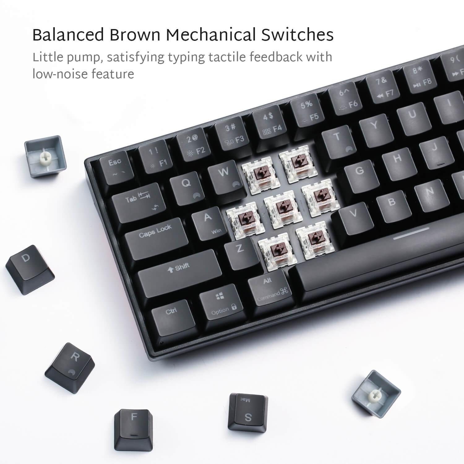 ROYAL KLUDGE RK71 Tri-Mode RGB 71 Keys Hot Swappable Mechanical Keyboard Black (Red Switch) - DataBlitz
