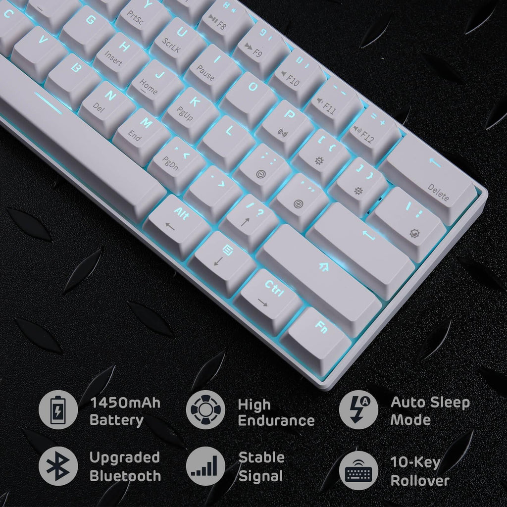 Royal Kludge RK61 Tri-Mode RGB 61 Keys Hot Swappable Mechanical ...