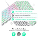 ROYAL KLUDGE RK84 TRI-MODE RGB 84 KEYS HOT SWAPPABLE MECHANICAL KEYBOARD WHITE (RED SWITCH) - DataBlitz