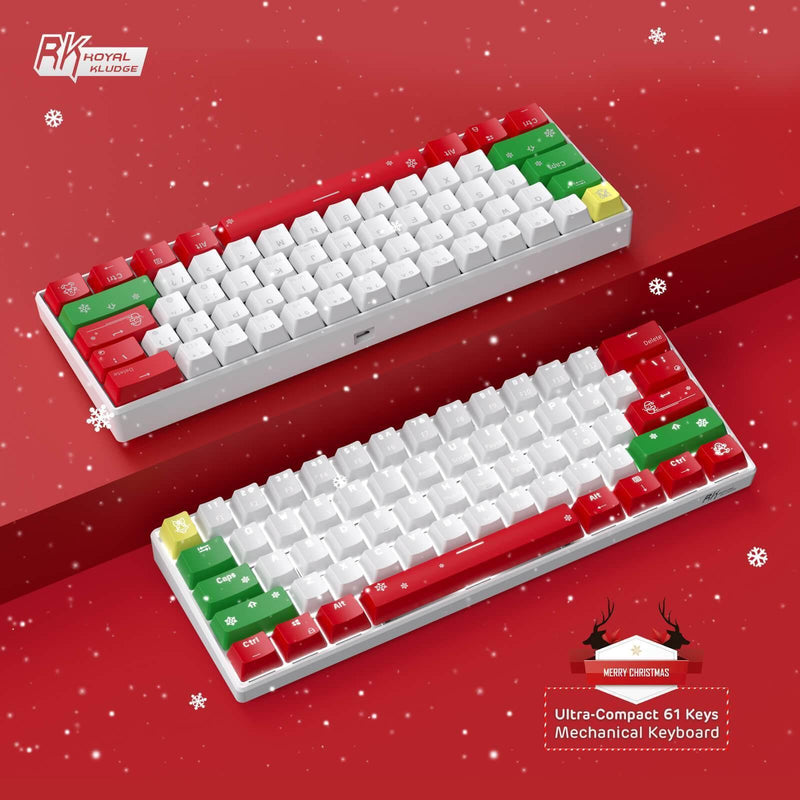 Red Dragon Rk61 ROYAL KLUDGE RK61 TRI-MODE RGB 61 KEYS HOT SWAPPABLE XMAS MECHANICAL ...