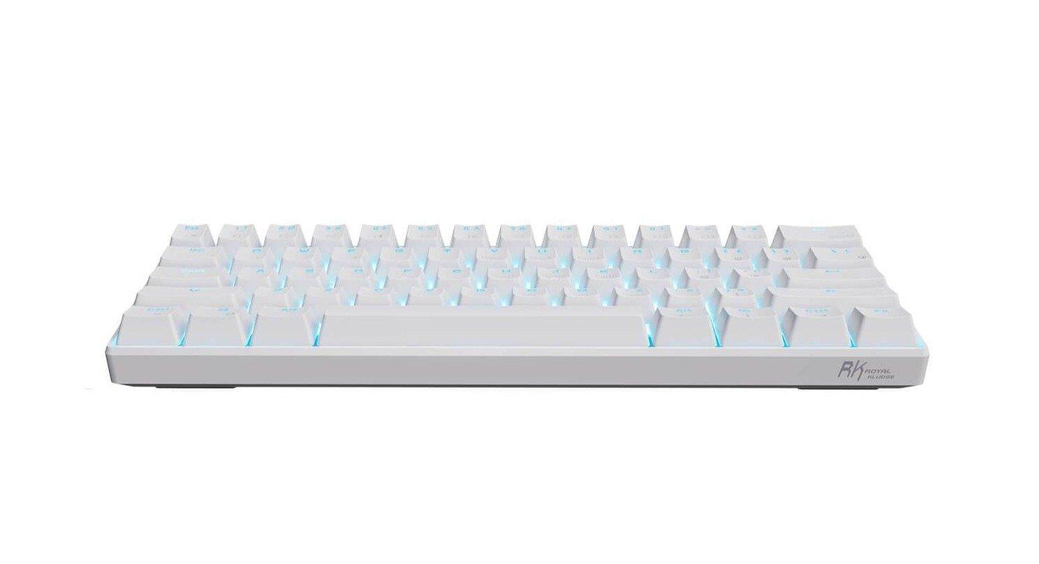 ROYAL KLUDGE RK61 TRI-MODE RGB 61 KEYS HOT SWAPPABLE MECHANICAL KEYBOARD WHITE (RED SWITCH) - DataBlitz