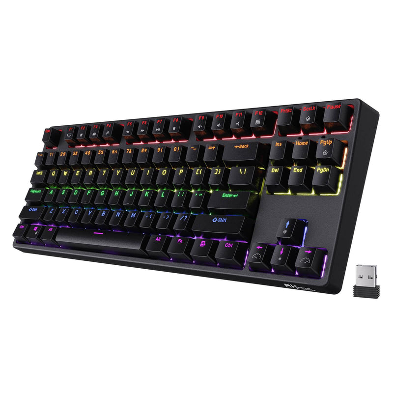 ROYAL KLUDGE RK87 TRI-MODE RGB 87 KEYS HOT SWAPPABLE MECHANICAL KEYBOARD BLACK (BROWN SWITCH) - DataBlitz