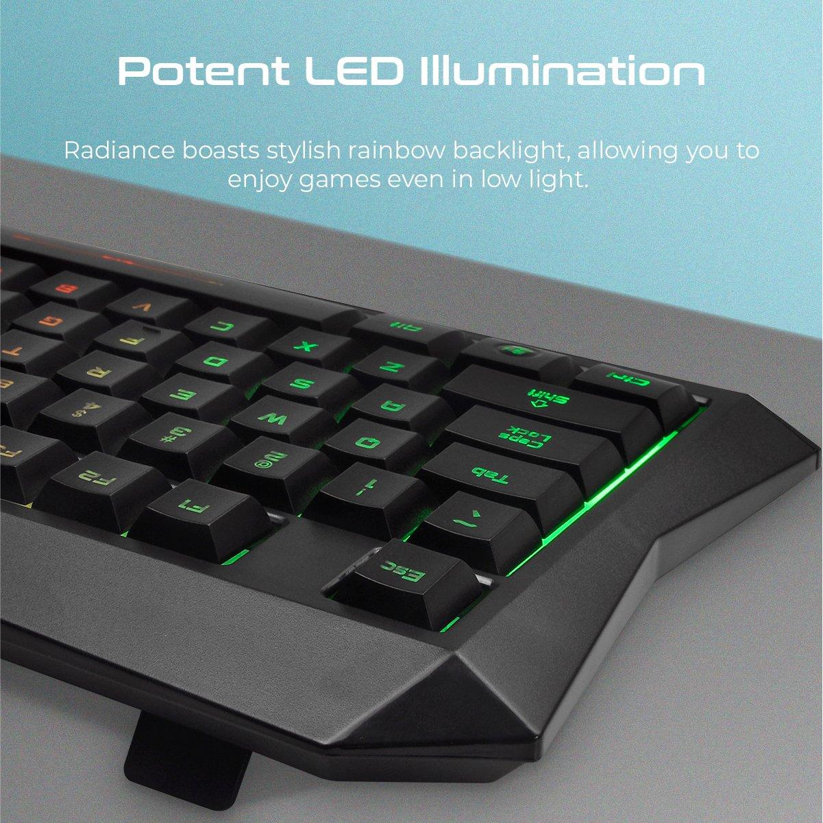 VERTUX RADIANCE ERGONOMIC BACKLIT WIRED GAMING KEYBOARD (EN) - DataBlitz