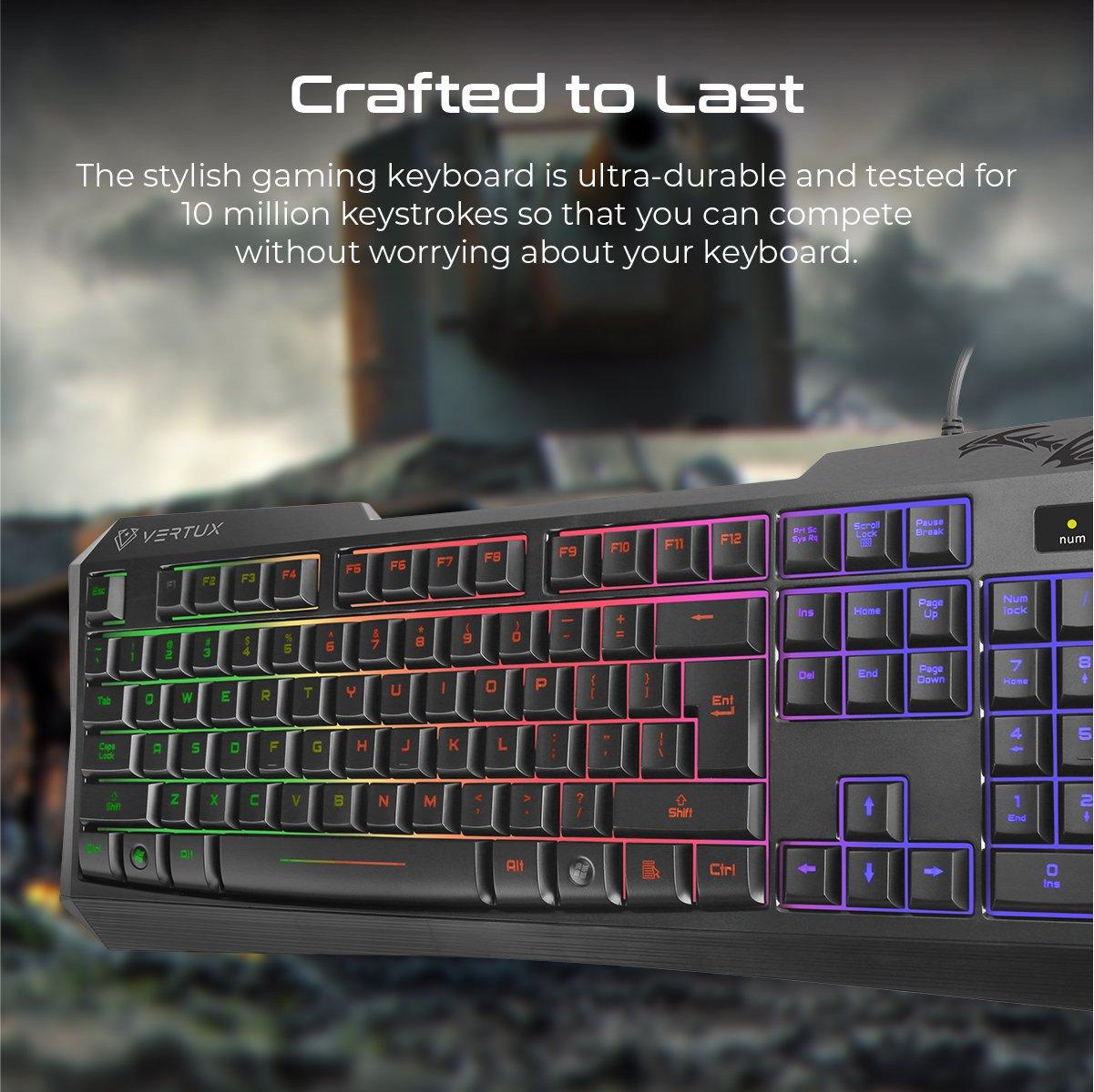 VERTUX RADIANCE ERGONOMIC BACKLIT WIRED GAMING KEYBOARD (EN) - DataBlitz