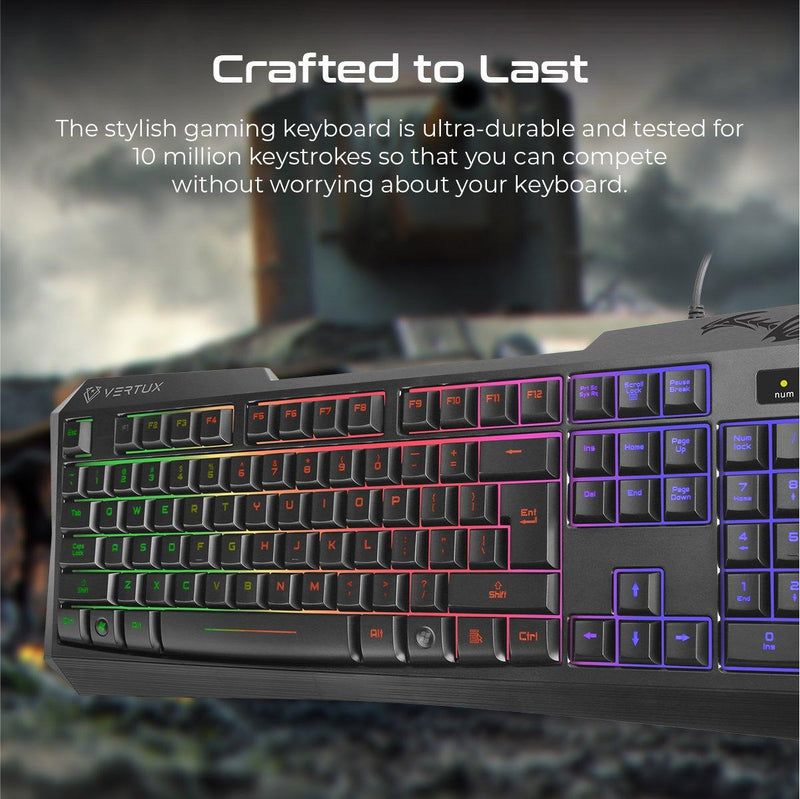 VERTUX RADIANCE ERGONOMIC BACKLIT WIRED GAMING KEYBOARD (EN) - DataBlitz