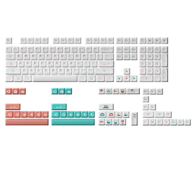 Akko Red Fuji Keycap Set JDA 161 Keys