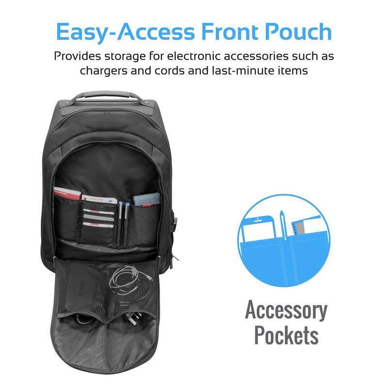 PROMATE Rover-TR Versatile All-Terrain Trolley Bag With Adjustable Handle For Laptops Up To 15.6” (Black) - DataBlitz