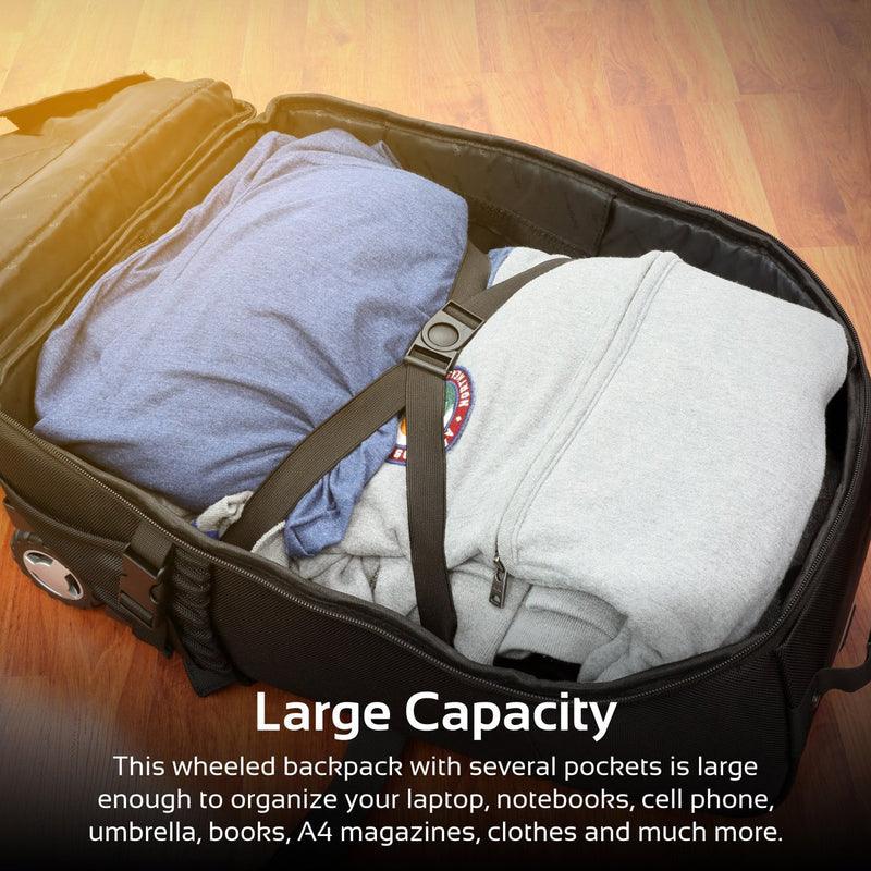 PROMATE Rover-TR Versatile All-Terrain Trolley Bag With Adjustable Handle For Laptops Up To 15.6” (Black) - DataBlitz