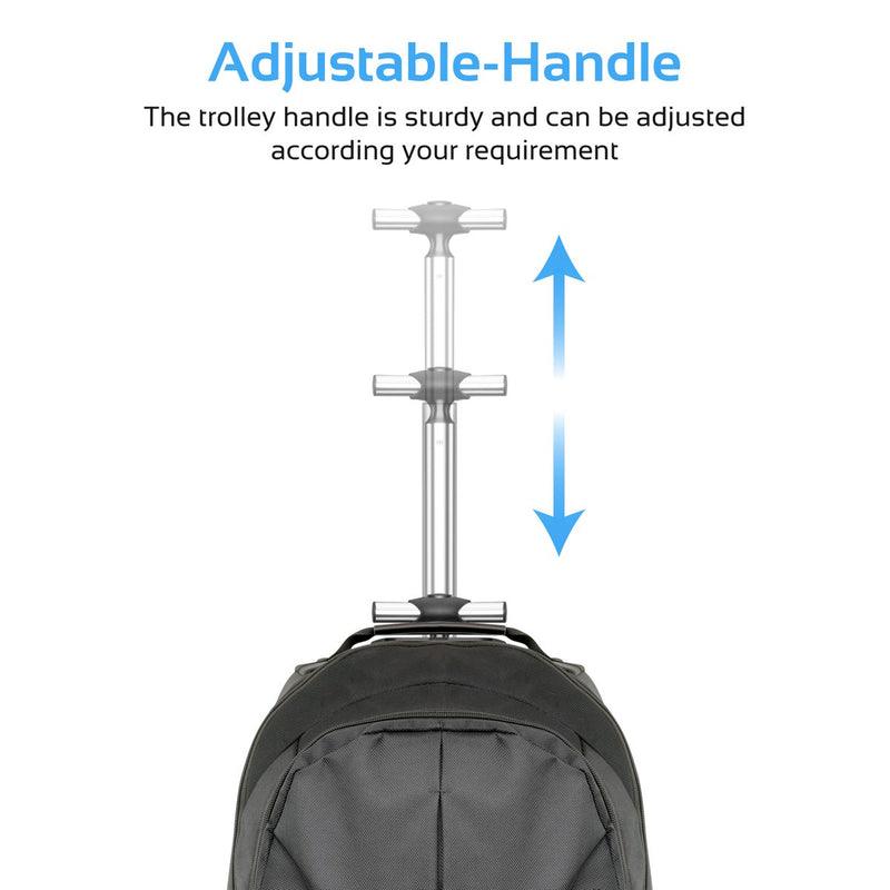 PROMATE Rover-TR Versatile All-Terrain Trolley Bag With Adjustable Handle For Laptops Up To 15.6” (Black) - DataBlitz