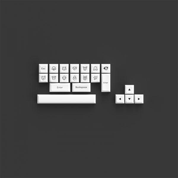 AKKO White On Black Keycaps Set ABS SAL 195 Keys