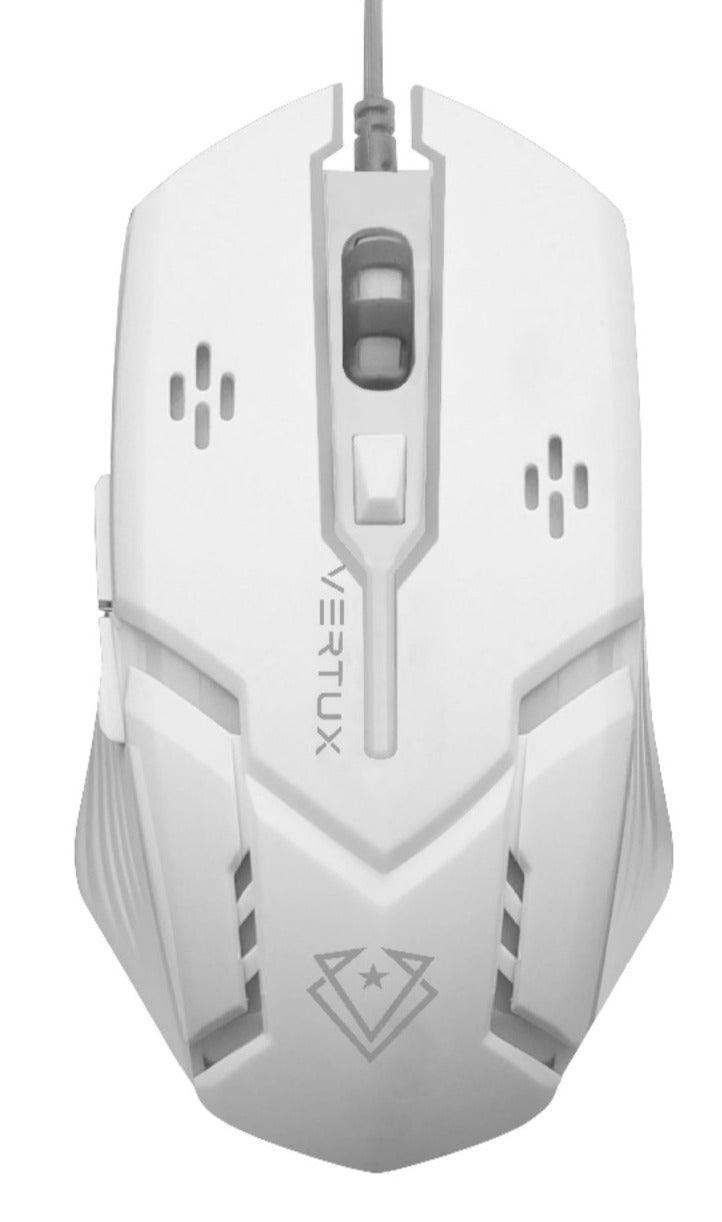 VERTUX SENSEI ERGONOMIC OPTICAL USB WIRED COMPUTER GAMING MOUSE WHITE - DataBlitz