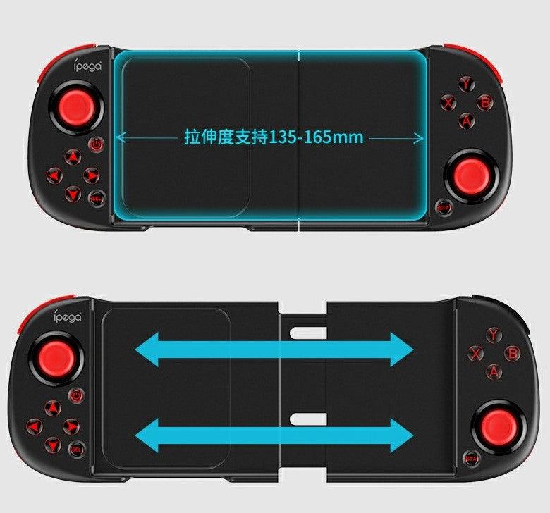 Ipega Retractable Wireless Controller For Android/IOS Smartphone/Tablets/Smart TV/P3/N-S/Windows Pc (Cyan/Red) (PG-9217B) - DataBlitz
