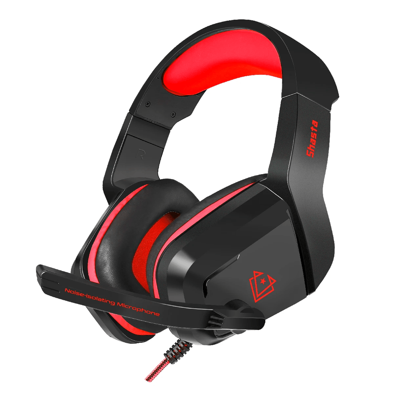 VERTUX SHASTA AMBIENT NOISE ISOLATION OVER-EAR GAMING HEADSET RED - DataBlitz