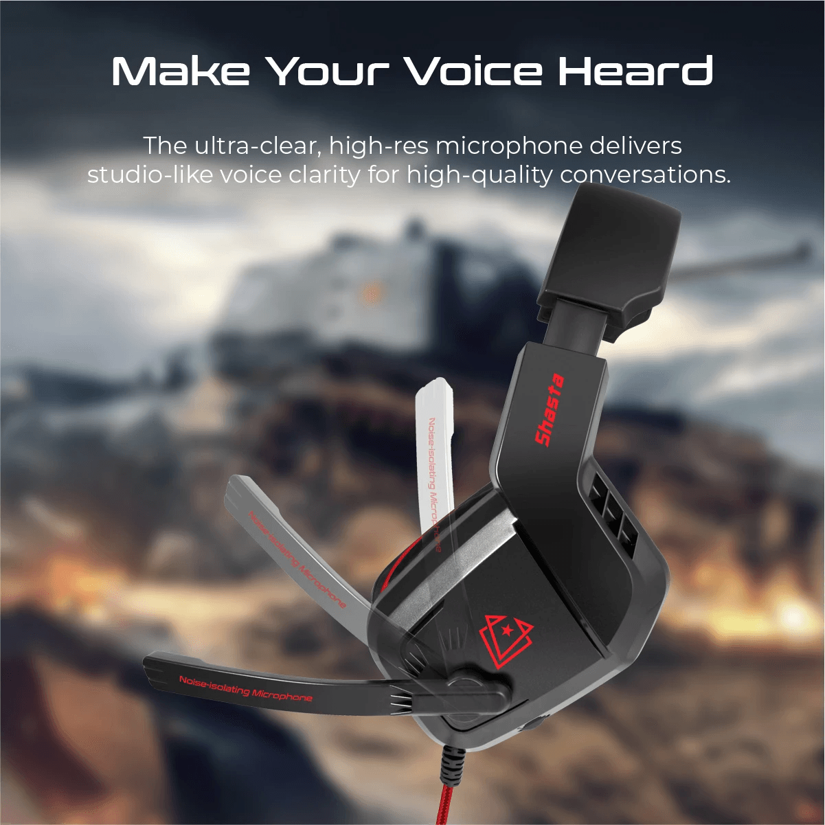 VERTUX SHASTA AMBIENT NOISE ISOLATION OVER-EAR GAMING HEADSET RED - DataBlitz