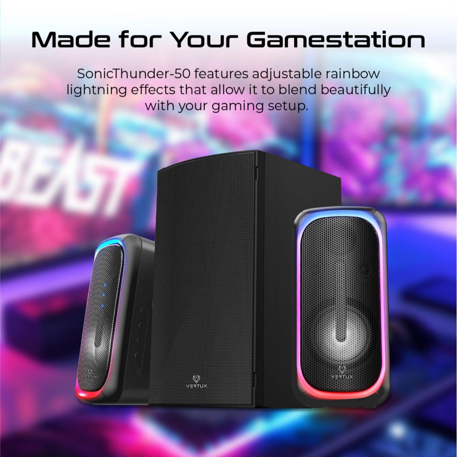 VERTUX SONICTHUNDER-50 50W SURROUND SOUND GAMING SPEAKER BLACK - DataBlitz
