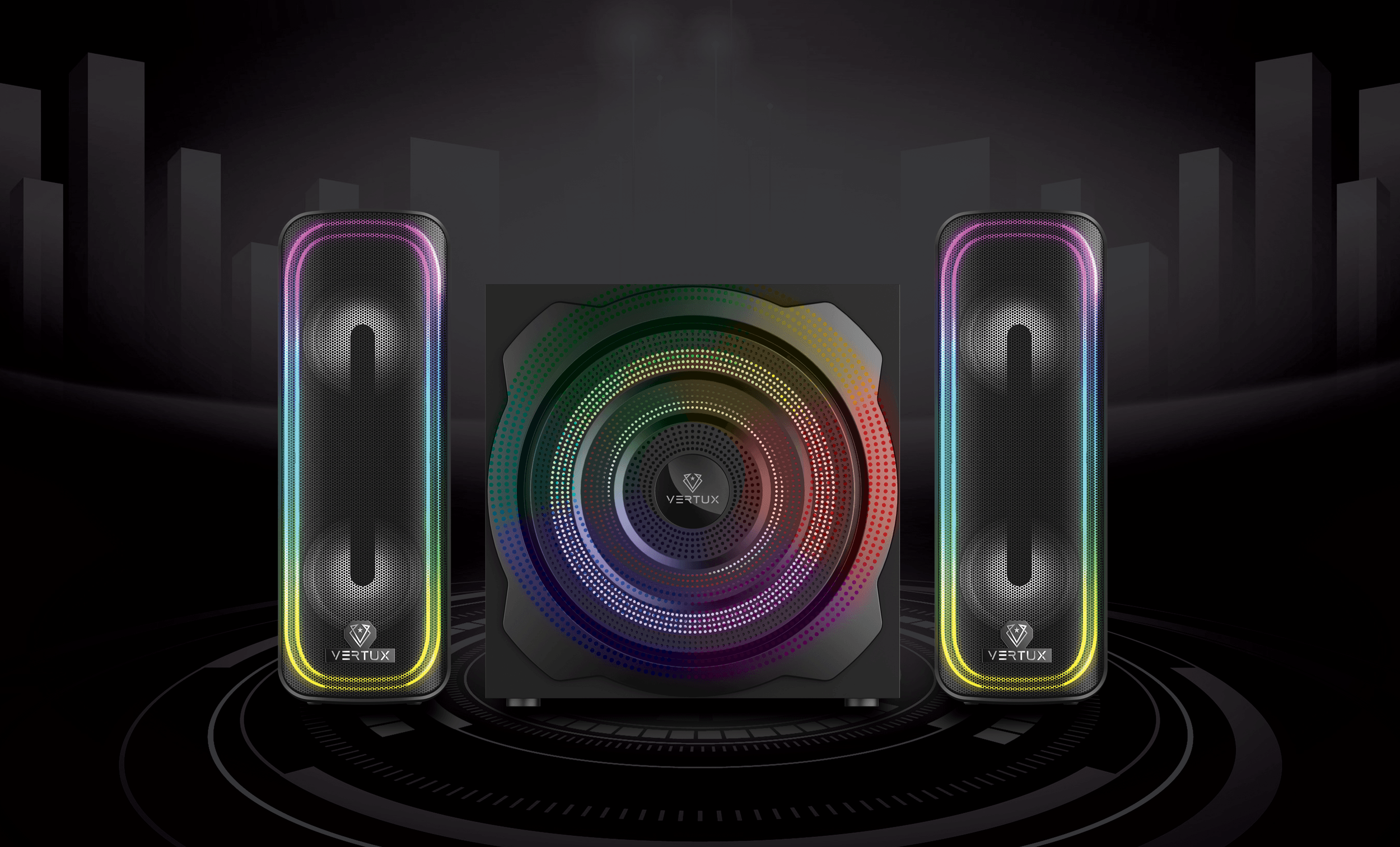 VERTUX SONICTHUNDER-80 80W SURROUND SOUND GAMING SPEAKER BLACK - DataBlitz