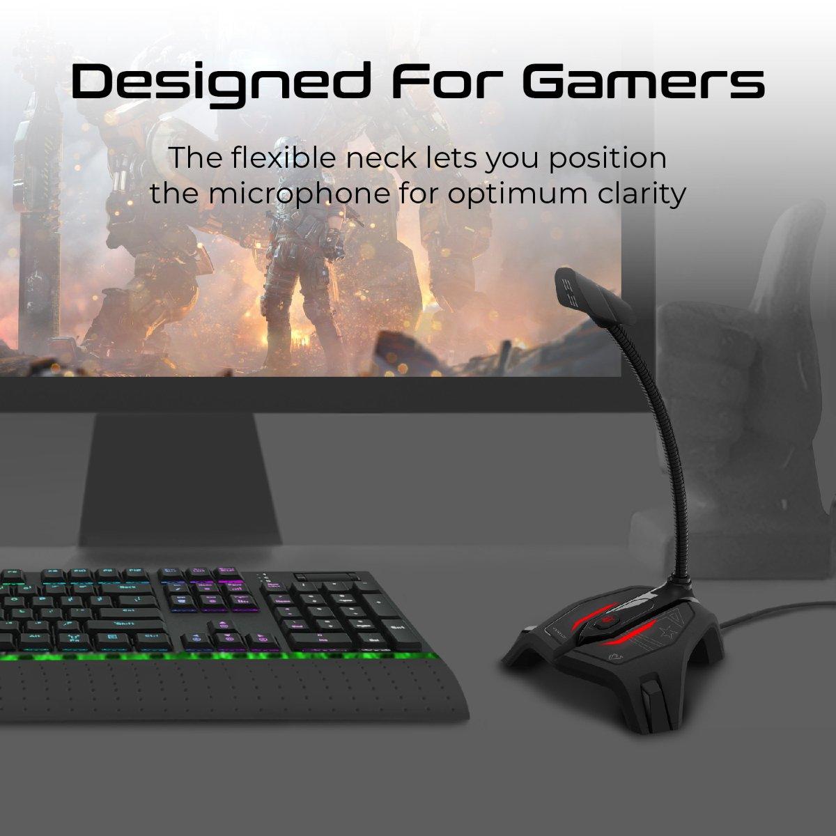 VERTUX STREAMER-2 OMNI-DIRECTIONAL GAMING MICROPHONE BLACK - DataBlitz