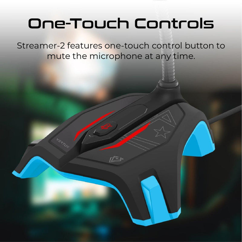 VERTUX STREAMER-2 OMNI-DIRECTIONAL GAMING MICROPHONE BLUE - DataBlitz