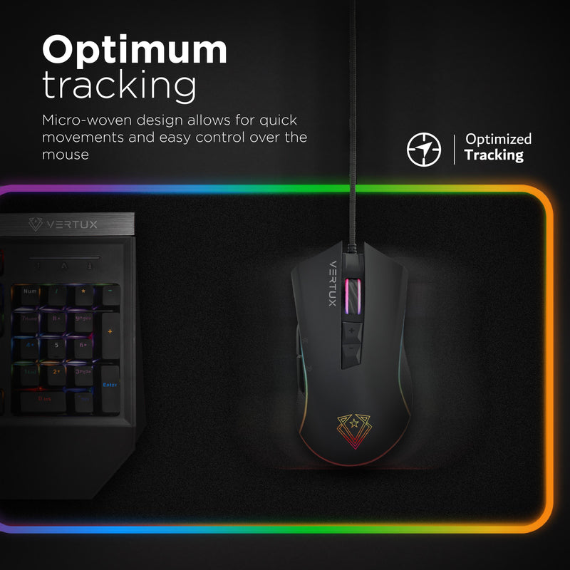Vertux Swiftpad-XL Gameimmersion Smooth Scrolling RGB LED Gaming Mouse Pad Black - DataBlitz