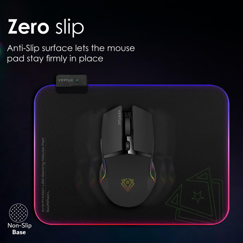 VERTUX SWIFTPAD-L GAMEIMMERSION SMOOTH SCROLLING RGB LED GAMING MOUSE PAD BLACK - DataBlitz