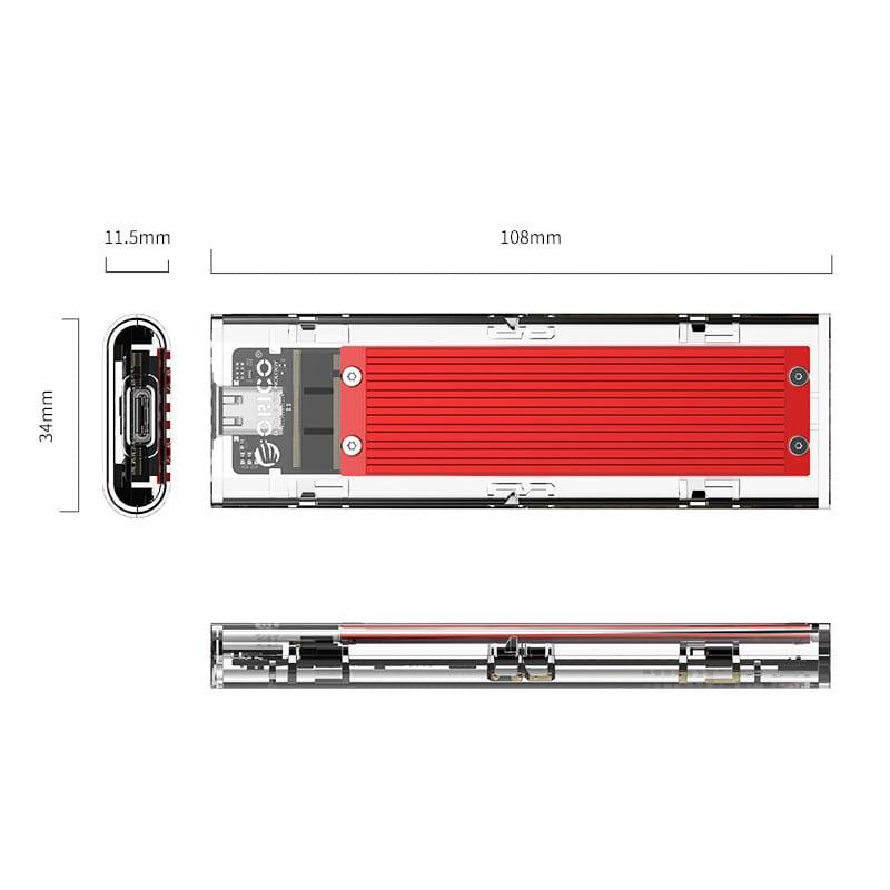 ORICO NVME M.2 SSD Enclosure (Red) (TCM2-C3) - DataBlitz