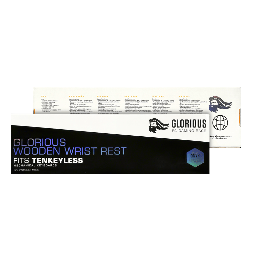 GLORIOUS PC GAMING RACE WOODEN KEYBOARD WRIST REST FITS TENKEYLESS (ONYX) - DataBlitz