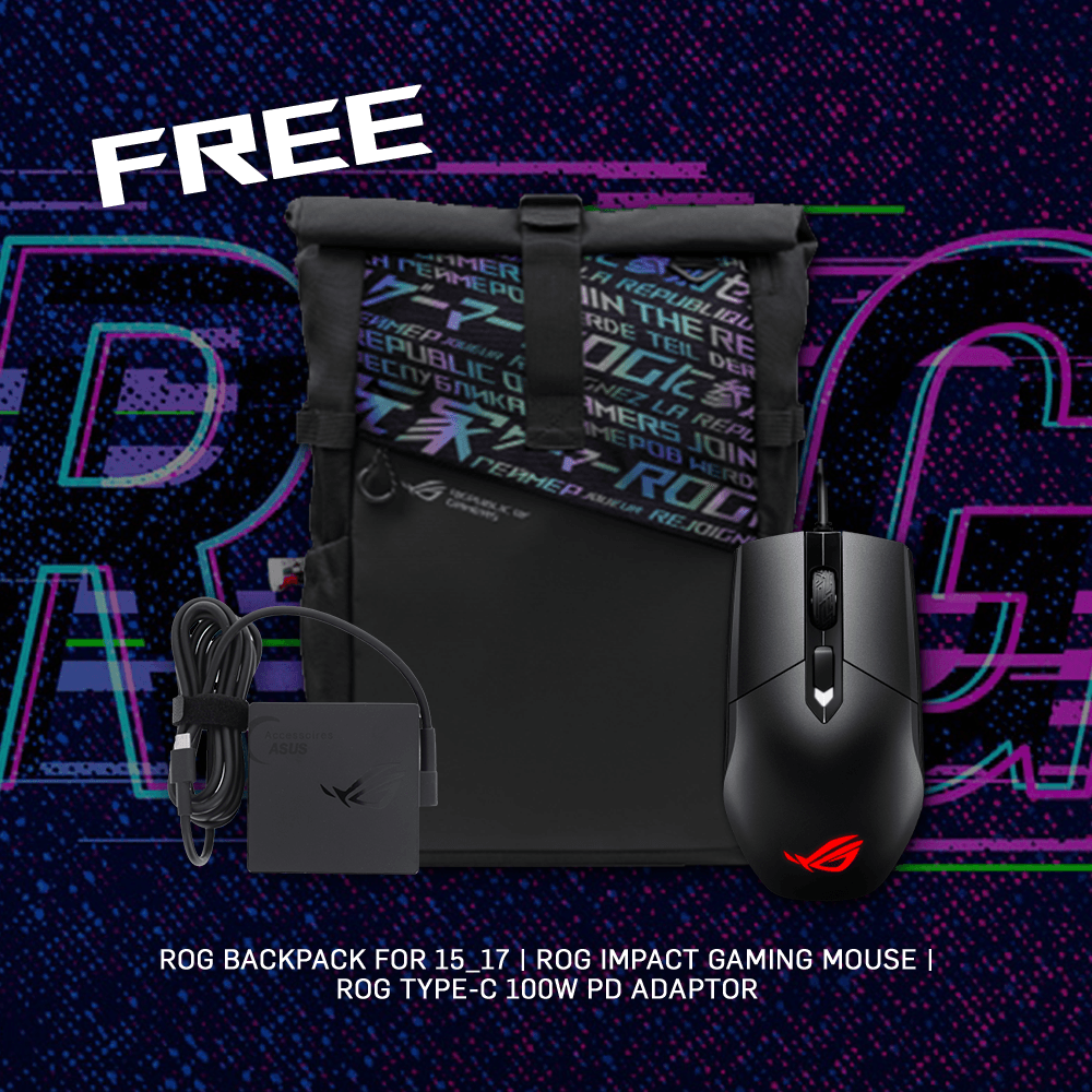 ASUS ROG STRIX G17 G713QE HX042T GAMING LAPTOP | 17.3" FHD | RYZEN 7 5800H | 8GB RAM | 1TB SSD | RTX 3050 TI | WIN10 + FREE ROG IMPACT GAMING MOUSE + FREE TYPE-C PD ADAPTER - DataBlitz