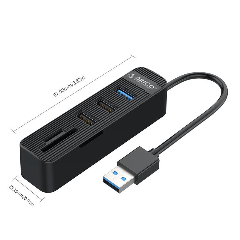 ORICO 3-Port USB 3.0 Hub With Card Reader SD/TF Card (Black) (TWU3-3AST) - DataBlitz
