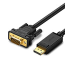 UGREEN DP Male To VGA Male Cable 1.5M (Black) (DP105/10247) - DataBlitz