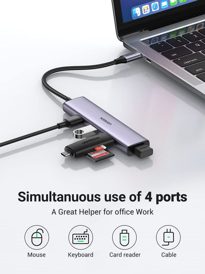 UGREEN USB-C TO 4 USB 3.0 Hub (Grey) (CM473/20841)