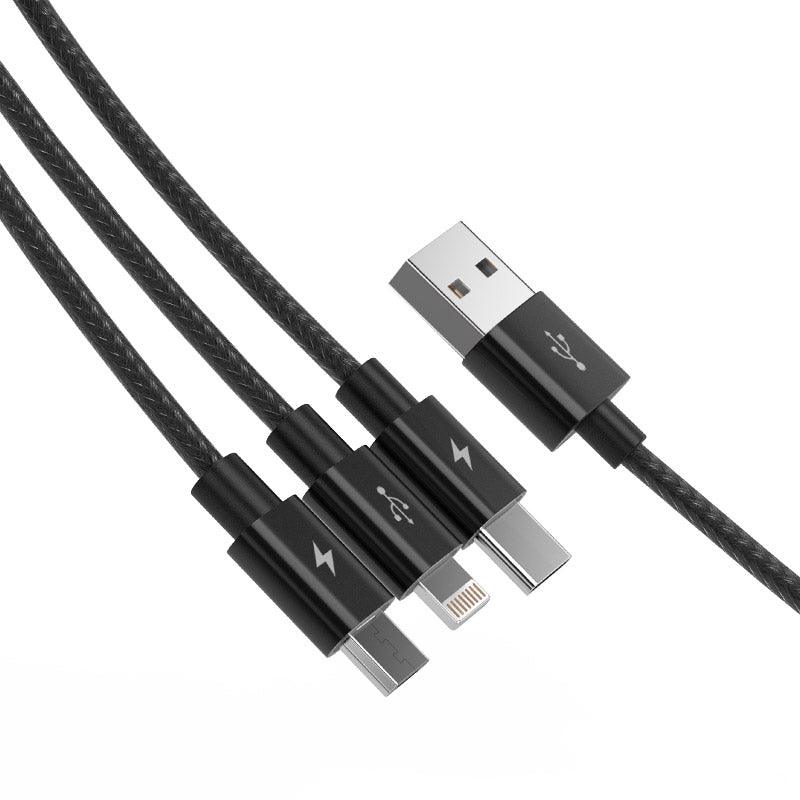 ORICO 3-in-1 3A 1.2m Nylon Braided Charge & Sync Cable (Black) (UTS-12) - DataBlitz