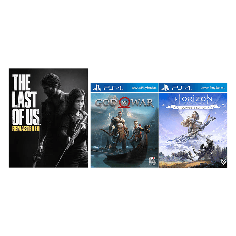 PS4 CONSOLE 1TB (JET BLACK) CUH-2218B B01 REG.3 MEGA PACK (THE LAST OF US REMASTERED + GOD OF WAR + HORIZON ZERO DAWN) - DataBlitz