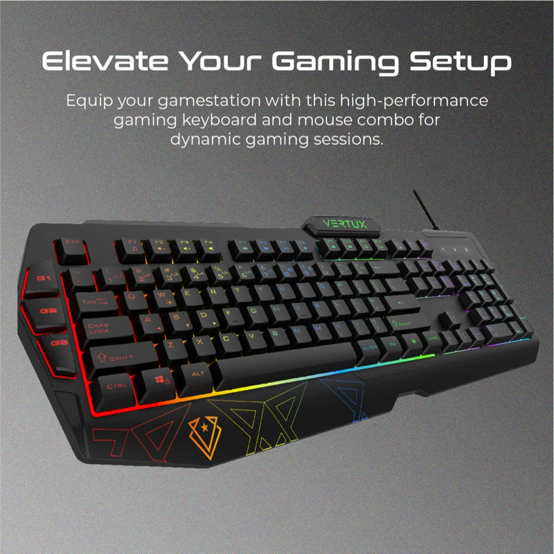 VERTUX VENDETTA ERGONOMIC GAMING KEYBOARD & MOUSE WITH PROGRAMMABLE MACRO KEYS (EN) - DataBlitz