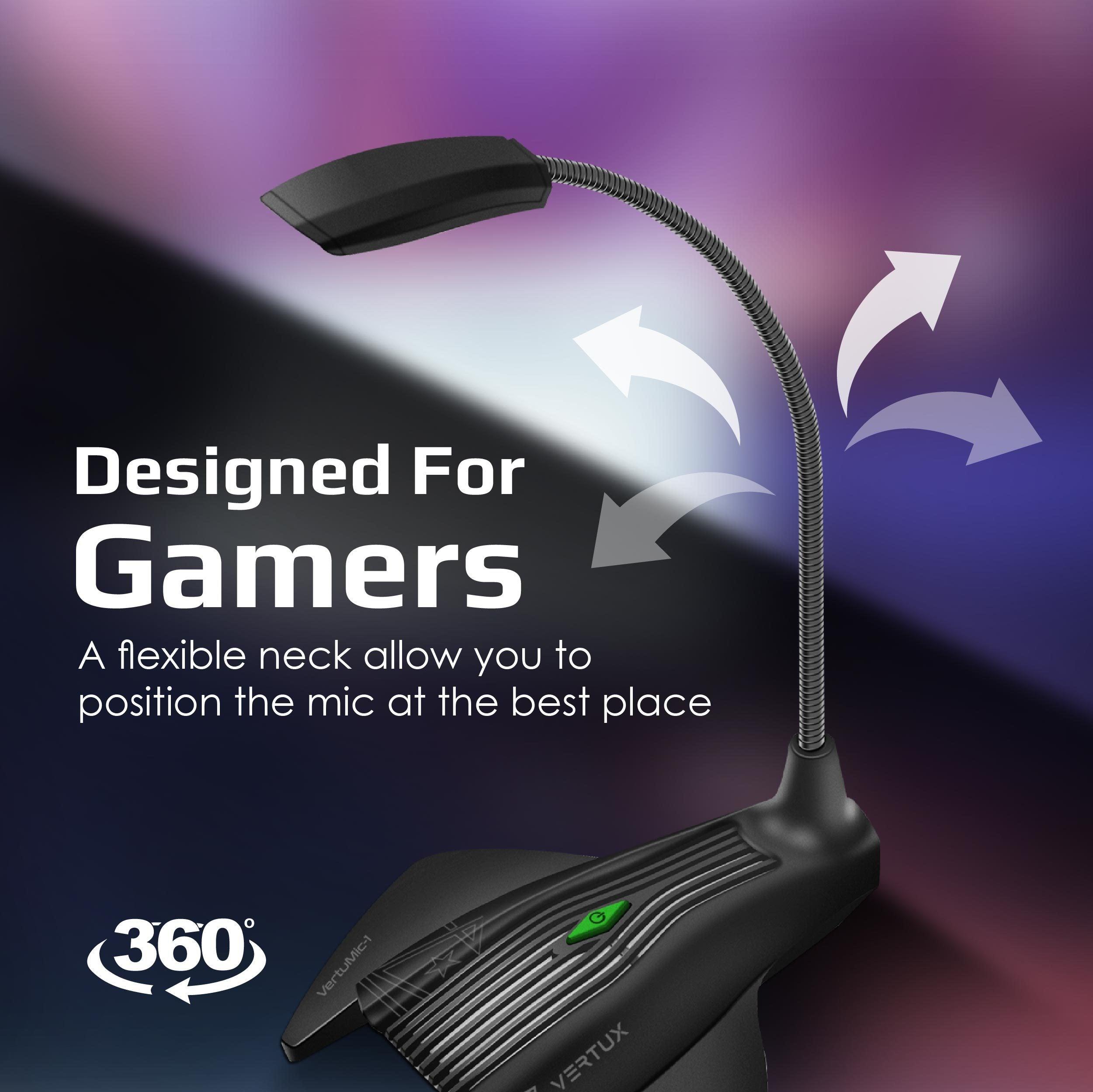 VERTUX VERTUMIC-1 HD ANTI-VIBRATION GAMING MICROPHONE WITH LED BLACK - DataBlitz