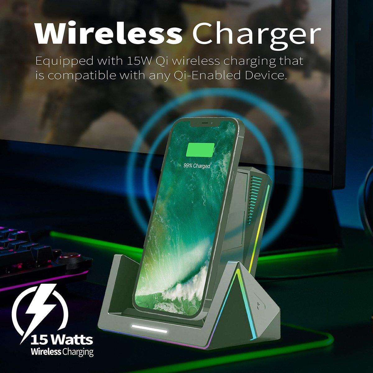 VERTUX VERTUCHARGE-QI 15W PRO-GAMING WIRELESS CHARGING STATION - DataBlitz