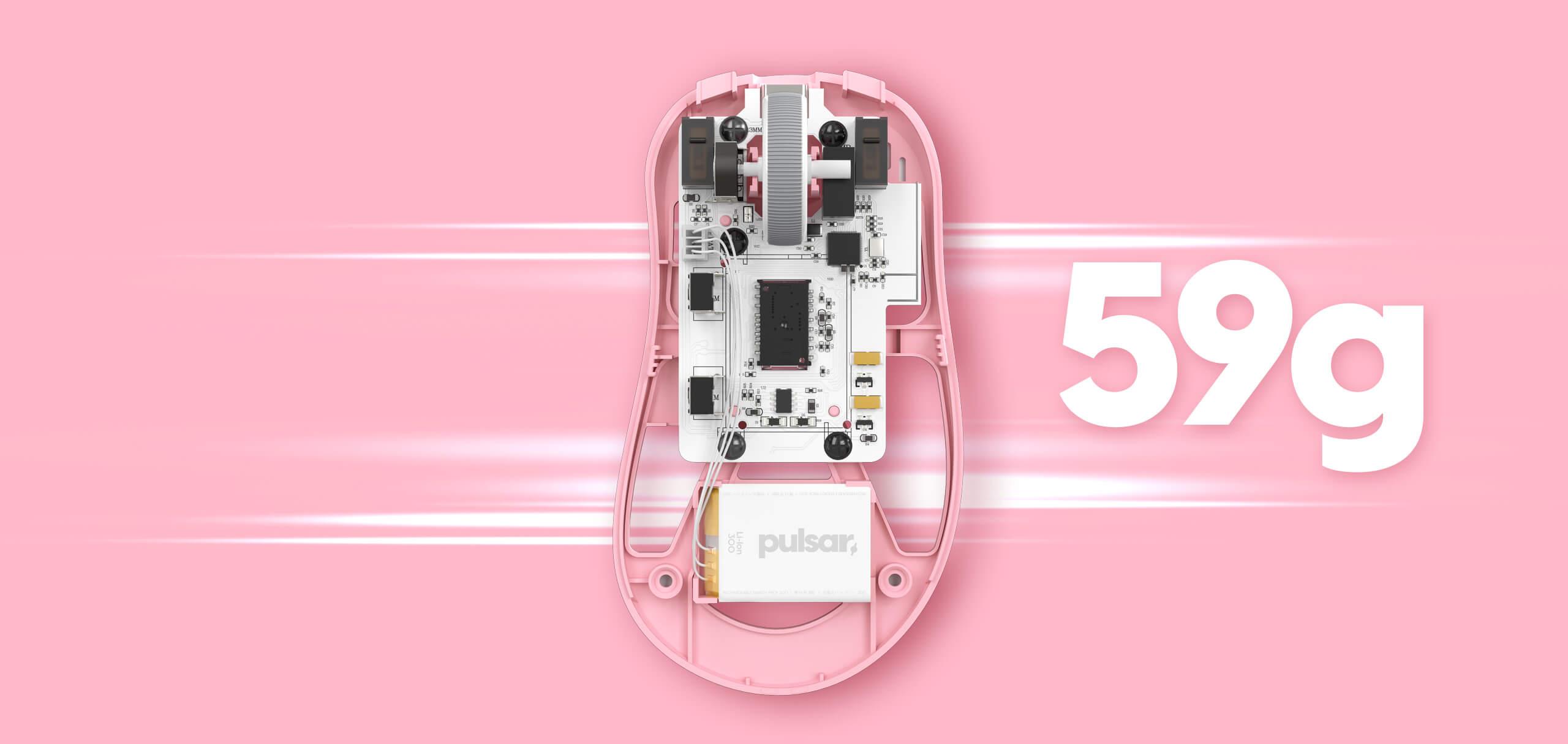 PULSAR XLITE V2 Medium Size 2 Wireless Gaming Mouse (Pink Edition) (PXW27) - DataBlitz