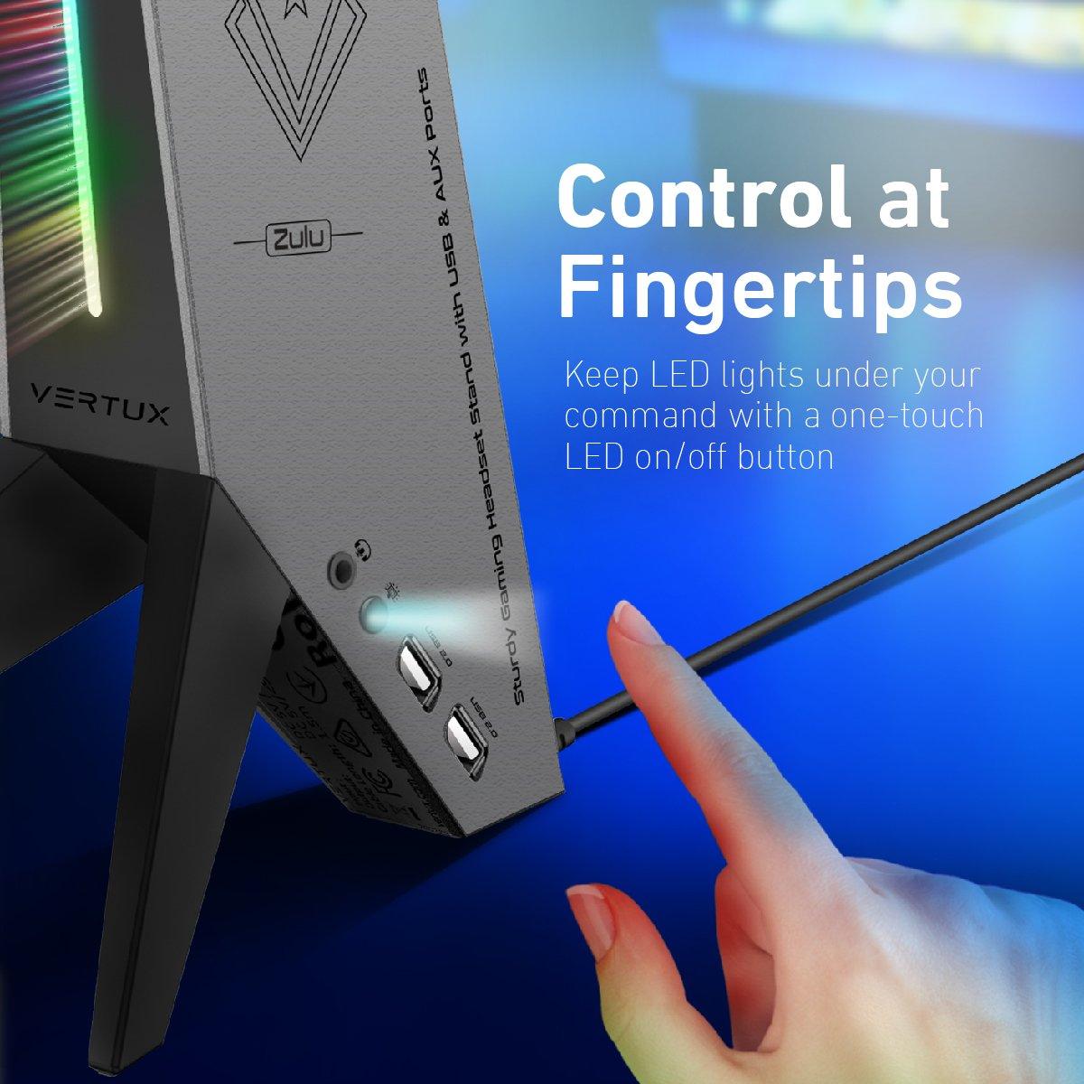 VERTUX ZULU 4-IN-1 INTEGRATED GAMING HEADSET STAND BLACK - DataBlitz