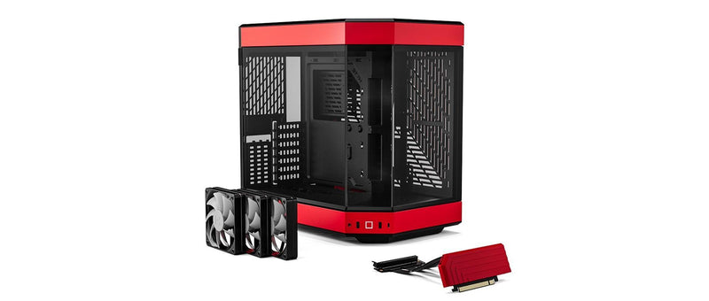 Hyte Y60 Dual Chamber Mid-Tower ATX Modern Aesthetic Case (Black/Red) - DataBlitz