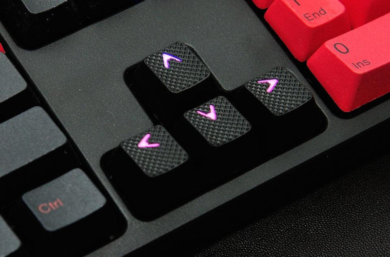 TAIHAO RUBBER DOUBLE SHOT BACKLIT GAMING KEYCAPS SET FOR CHERRY MX SWITCH TYPE (18-KEYS) (BLACK) - DataBlitz