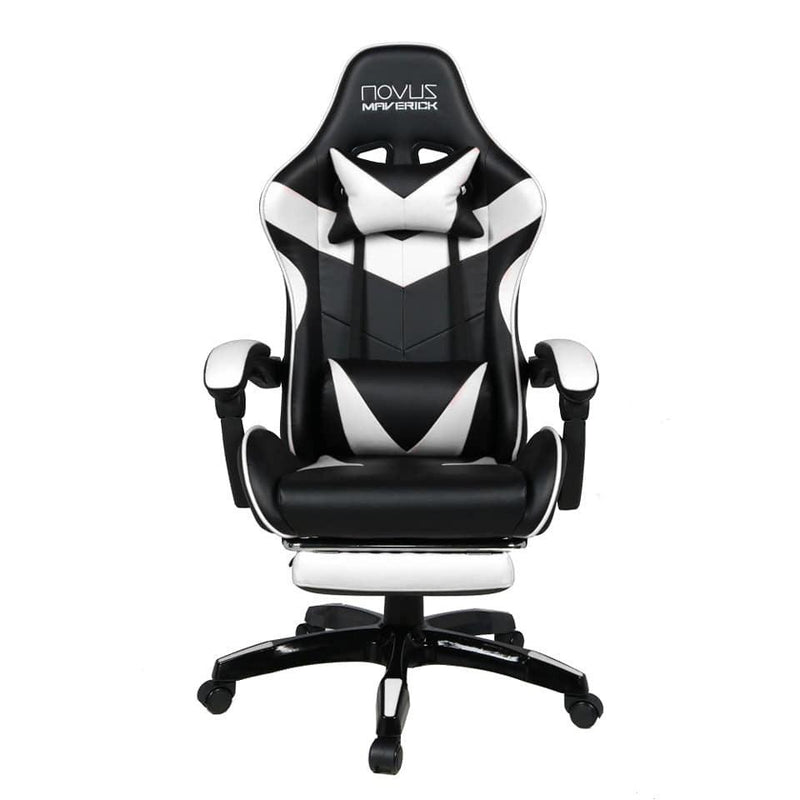 NOVUS MAVERICK CGW-501 GAMING CHAIR (BLACK/WHITE)