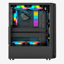 Coolman Aurora Gaming Case With 3X120MM RGB Fans (Black)