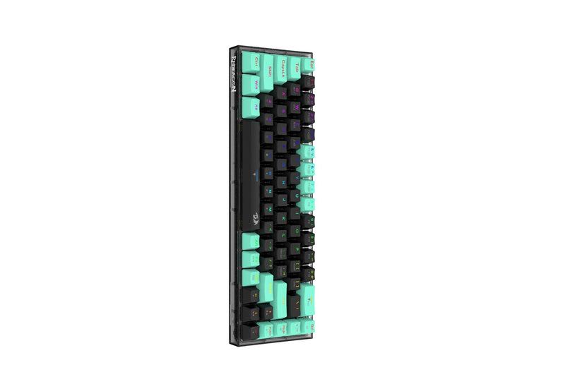 Redragon Castor Pro Wired/2.4G/BT 68-Keys RGB Gaming Keyboard - Yellow Switch (Black/Green) (K631RGB-PRO-BG) - DataBlitz