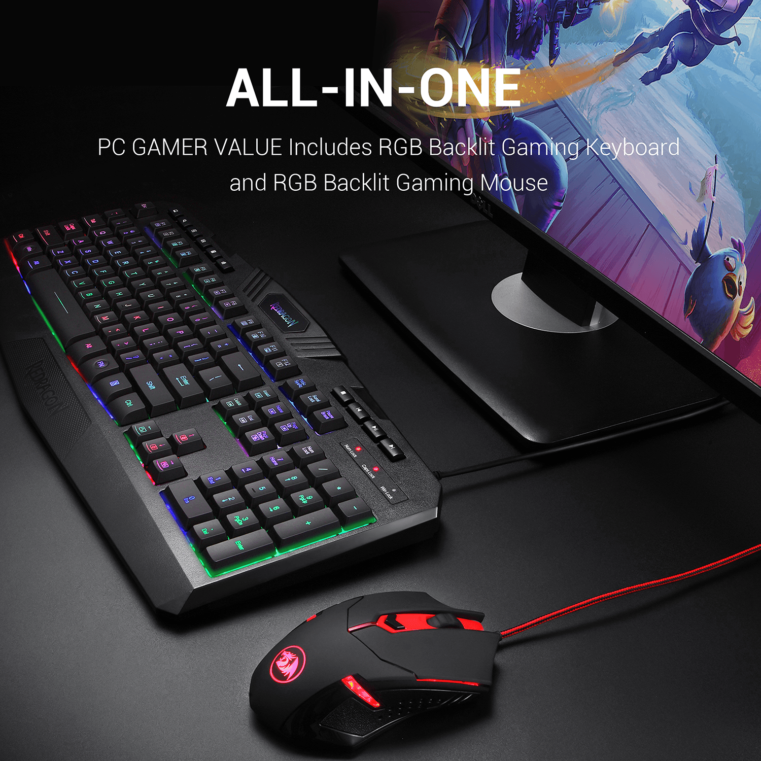 REDRAGON GAMING ESSENTIALS KEYBOARD & MOUSE 2 IN 1 SET (S101-3) - DataBlitz