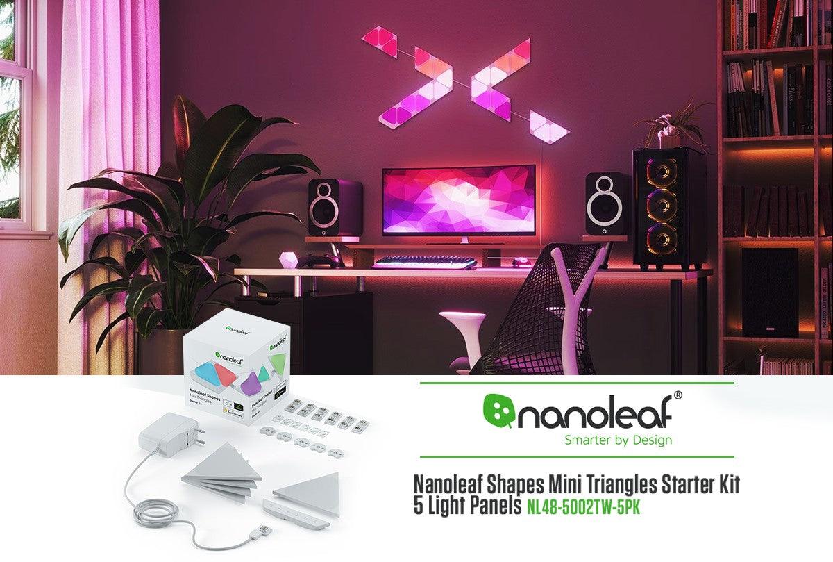 NANOLEAF SHAPES NL48-5002TW-5PK MINI TRIANGLES STARTER KIT 5 LIGHT PANELS - DataBlitz